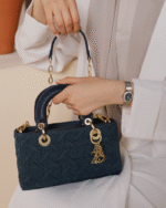 ⁦شنطة نسائية من القماش باللون الأزرق | ZLD107W050501⁩ - الصورة ⁦4⁩